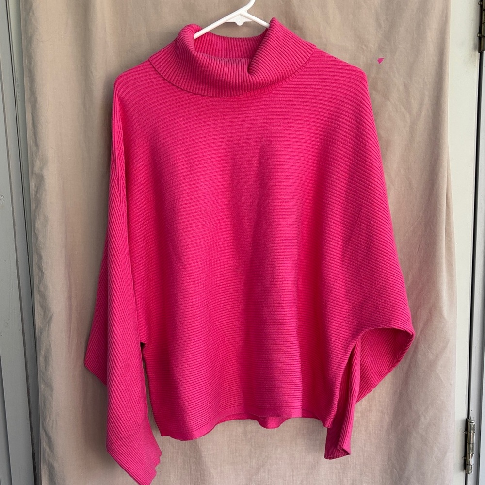 Old Navy Hot Pink Ribbed Cowl Neck Sweater